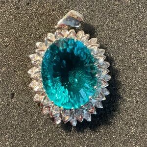 Elegant Silver and Aquamarine Pendant